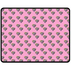 Patchwork Heart Pink Fleece Blanket (medium)  by snowwhitegirl