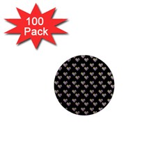 Patchwork Heart Black 1  Mini Magnets (100 Pack)  by snowwhitegirl