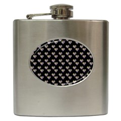 Patchwork Heart Black Hip Flask (6 Oz)