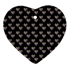 Patchwork Heart Black Heart Ornament (two Sides) by snowwhitegirl
