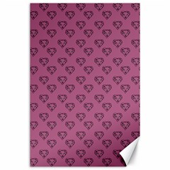 Heart Face Mauve Canvas 24  X 36 