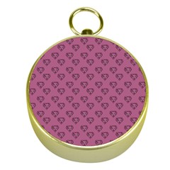 Heart Face Mauve Gold Compasses by snowwhitegirl