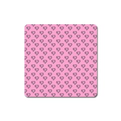 Heart Face Pink Square Magnet