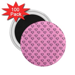 Heart Face Pink 2 25  Magnets (100 Pack)  by snowwhitegirl