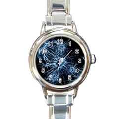 Neurons Brain Cells Structure Round Italian Charm Watch by Alisyart