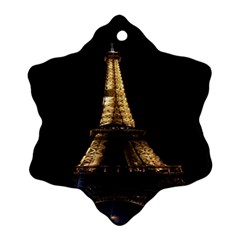 Tour Eiffel Paris Nuit Snowflake Ornament (two Sides) by kcreatif