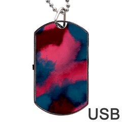 Dégradé Rose/bleu Dog Tag Usb Flash (two Sides) by kcreatif