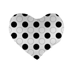 Background Dot Pattern Standard 16  Premium Flano Heart Shape Cushions