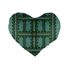 Rainforest Vines And Fantasy Flowers Standard 16  Premium Heart Shape Cushions by pepitasart