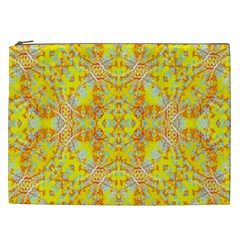 Vivid Warm Ornate Pattern Cosmetic Bag (xxl) by dflcprintsclothing