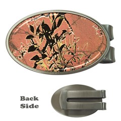 Floral Grungy Style Artwork Money Clips (oval)  by dflcprintsclothing