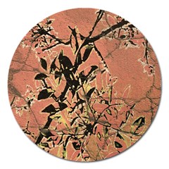 Floral Grungy Style Artwork Magnet 5  (round) by dflcprintsclothing