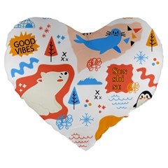1 (1) Large 19  Premium Heart Shape Cushions