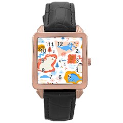 1 (1) Rose Gold Leather Watch 