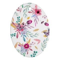 PINK FLORAL PRINT Ornament (Oval)