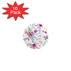 PINK FLORAL PRINT 1  Mini Magnet (10 pack) 