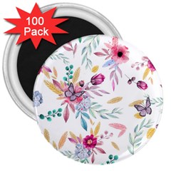 PINK FLORAL PRINT 3  Magnets (100 pack)