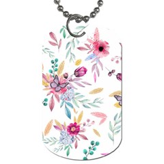 PINK FLORAL PRINT Dog Tag (Two Sides)