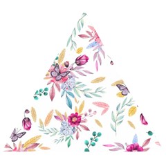 PINK FLORAL PRINT Wooden Puzzle Triangle