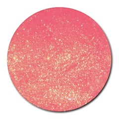 Pink Glitter Print Round Mousepads by designsbymallika