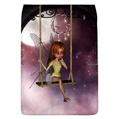 Little Fairy On A Swing With Dragonfly In The Night Removable Flap Cover (l) by FantasyWorld7