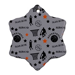 Slam Dunk Basketball Gray Ornament (snowflake) by mccallacoulturesports