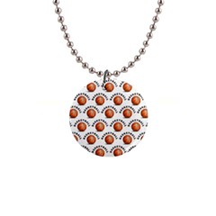 Orange Basketballs 1  Button Necklace by mccallacoulturesports