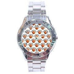 Orange Basketballs Stainless Steel Analogue Watch by mccallacoulturesports