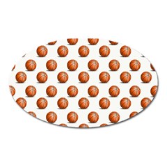 Orange Basketballs Oval Magnet by mccallacoulturesports