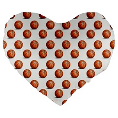 Orange Basketballs Large 19  Premium Heart Shape Cushions by mccallacoulturesports