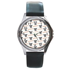 Slam Dunk Baskelball Baskets Round Metal Watch by mccallacoulturesports