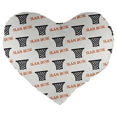 Slam Dunk Baskelball Baskets Large 19  Premium Heart Shape Cushions by mccallacoulturesports