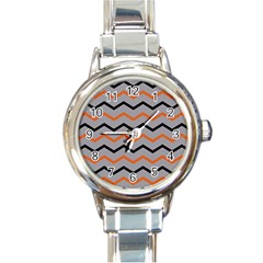 Basketball Thin Chevron Round Italian Charm Watch by mccallacoulturesports