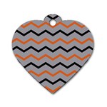 Basketball Thin Chevron Dog Tag Heart (Two Sides) Back