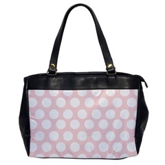 Pink And White Polka Dots Oversize Office Handbag by mccallacoulture