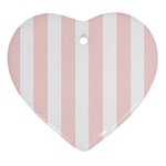 Pastel Pink Stripes Heart Ornament (Two Sides) Front