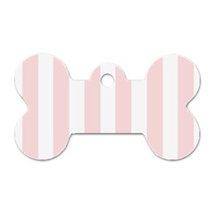 Pastel Pink Stripes Dog Tag Bone (two Sides) by mccallacoulture