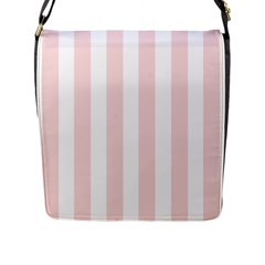 Pastel Pink Stripes Flap Closure Messenger Bag (l) by mccallacoulture