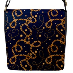 Golden Chain Pattern Flap Closure Messenger Bag (s) by designsbymallika