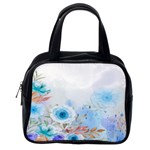 blue floral print Classic Handbag (One Side) Front