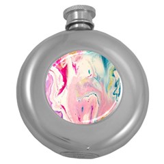 Marble Print Round Hip Flask (5 Oz) by designsbymallika
