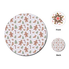 Ginger Christmas Pattern Playing Cards Single Design (round) by designsbymallika