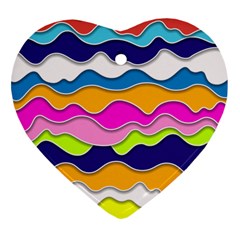Bubble Liquid Print Heart Ornament (two Sides) by designsbymallika