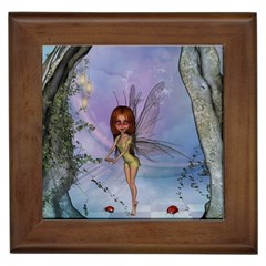 Cute Ittle Fairy With Ladybug Framed Tile by FantasyWorld7