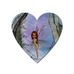 Cute Ittle Fairy With Ladybug Heart Magnet