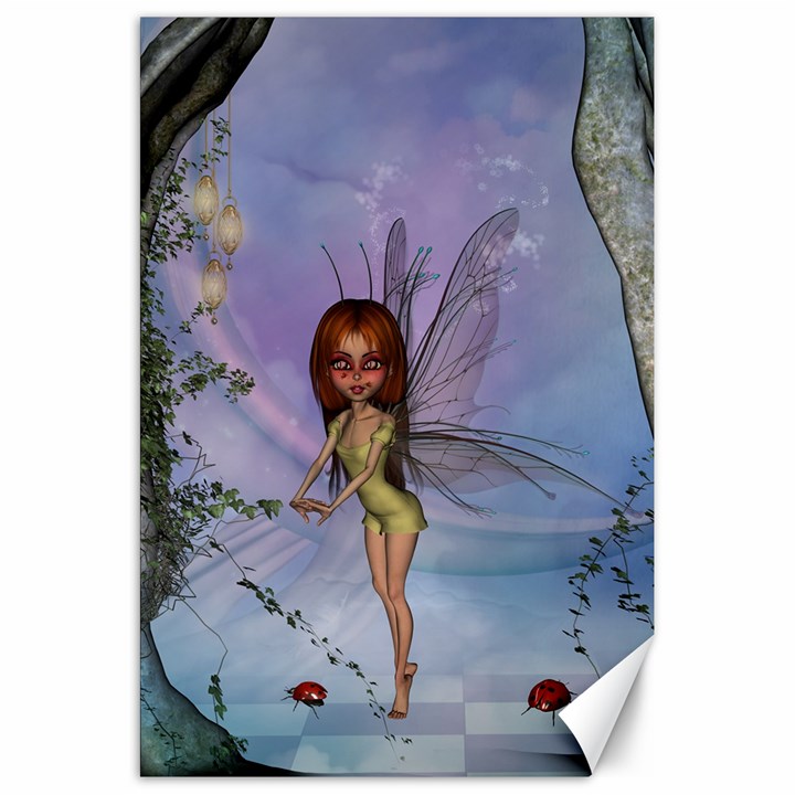 Cute Ittle Fairy With Ladybug Canvas 20  x 30 