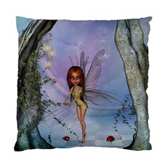 Cute Ittle Fairy With Ladybug Standard Cushion Case (one Side) by FantasyWorld7