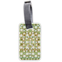 Snowflakes Slightly Snowing Down On The Flowers On Earth Luggage Tag (one side)