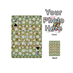Snowflakes Slightly Snowing Down On The Flowers On Earth Playing Cards 54 Designs (mini) by pepitasart