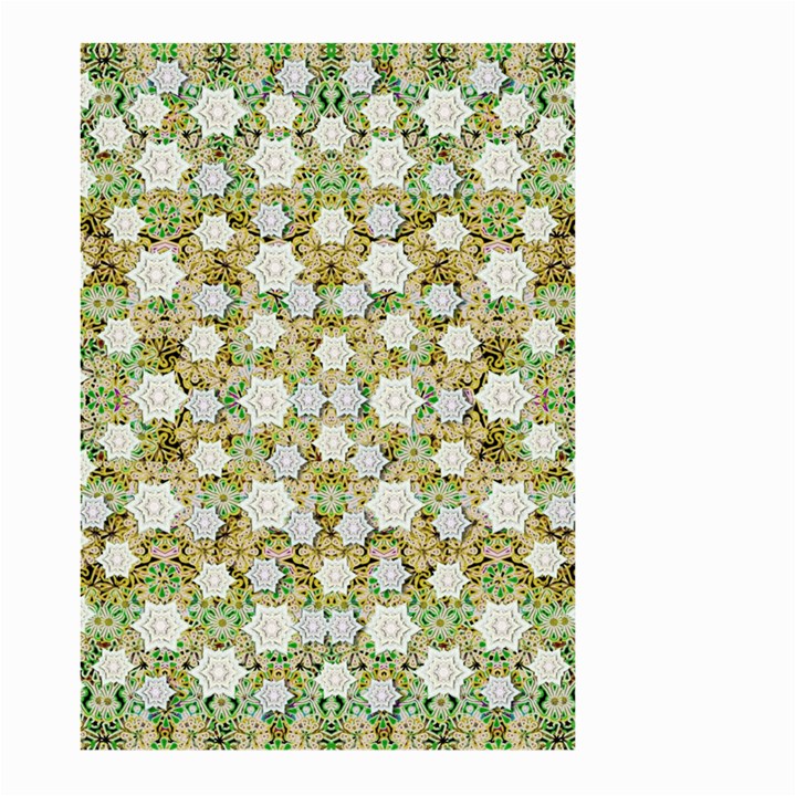 Snowflakes Slightly Snowing Down On The Flowers On Earth Large Garden Flag (Two Sides)